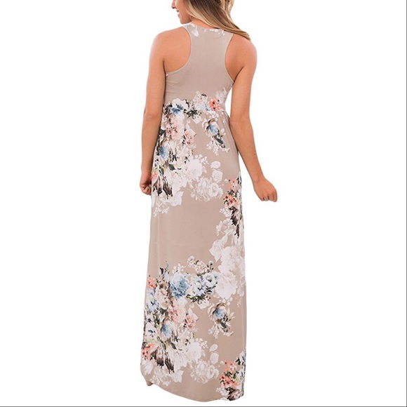 Sleeveless Floral Print Maxi Summer Dress - Picture 4 of 4